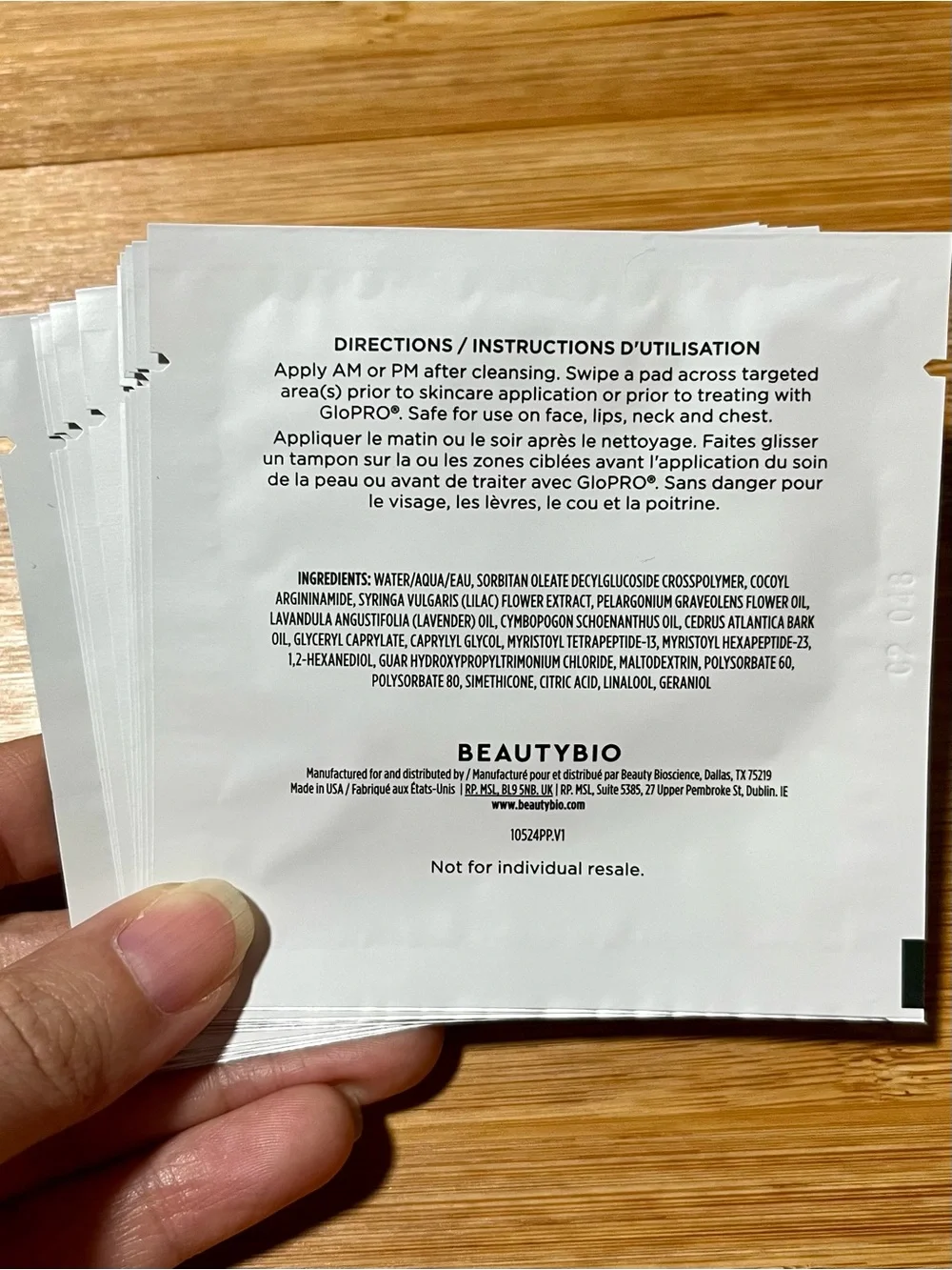Set of 10 BEAUTYBIO The Residue Eraser Daily Skin Clarifying Pads Beauty Bio